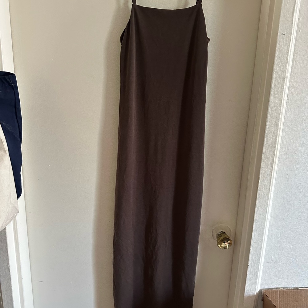 Monki Chocolate Brown Slip Dress